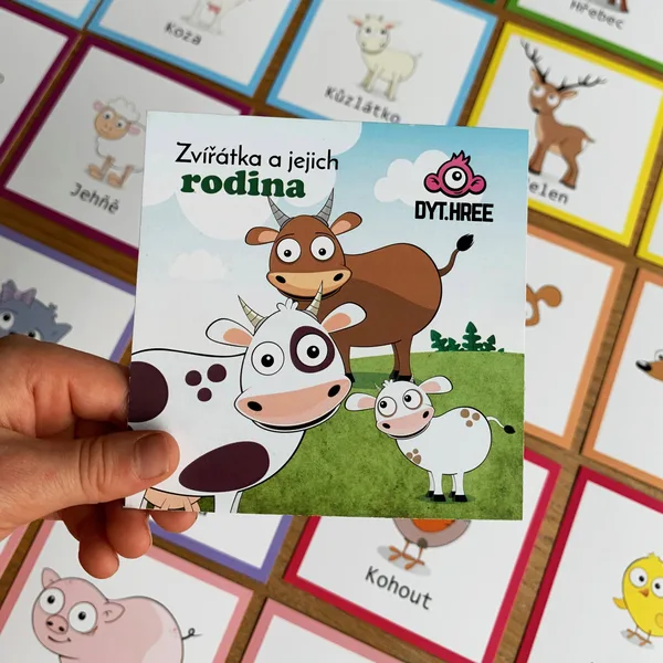 Kartičky - Zvířátka a jejich rodina 1