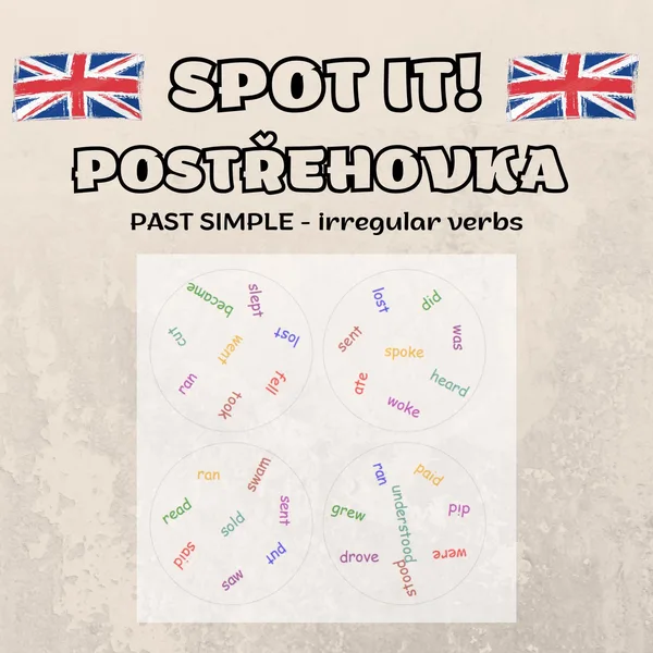 Spot it - postřehovka - past simple, irregular verbs 1