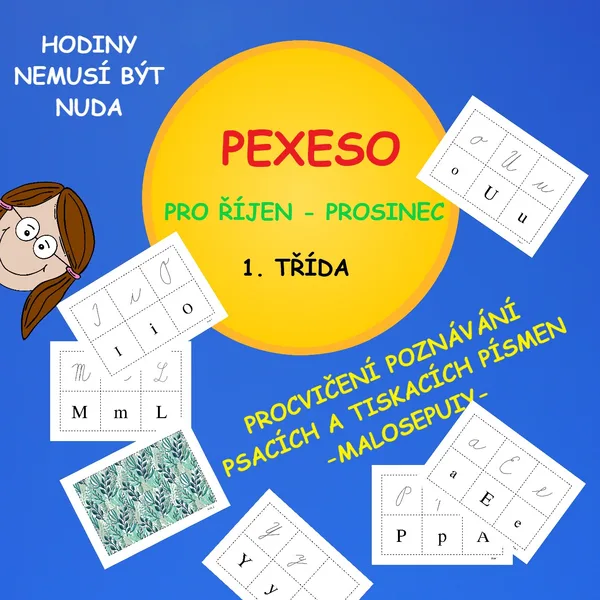 PEXESO k procvičení psaných písmenek - MALESOPUIY 1