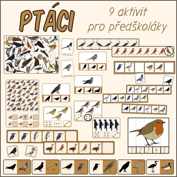 Ptáci - Sada aktivit 1