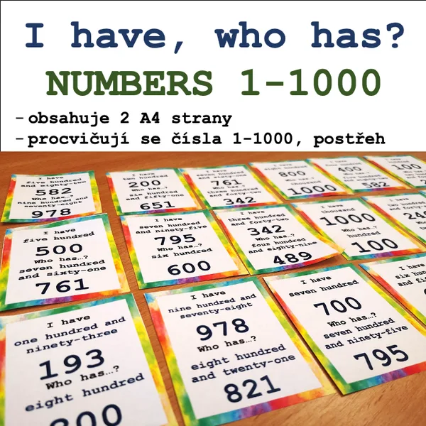 I have, who has? Numbers 1 - 1000 1