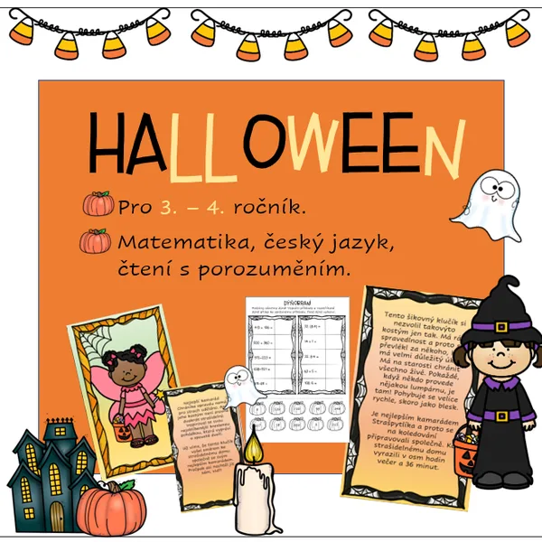 Halloween - pracovní listy, hra, čtení s porozuměním. 1