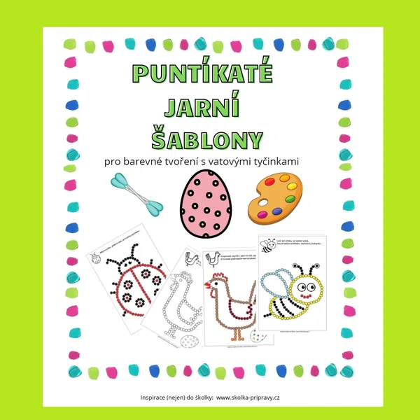 TEČKOVANÉ OBRÁZKY - Puntíkaté JARNÍ šablony 1