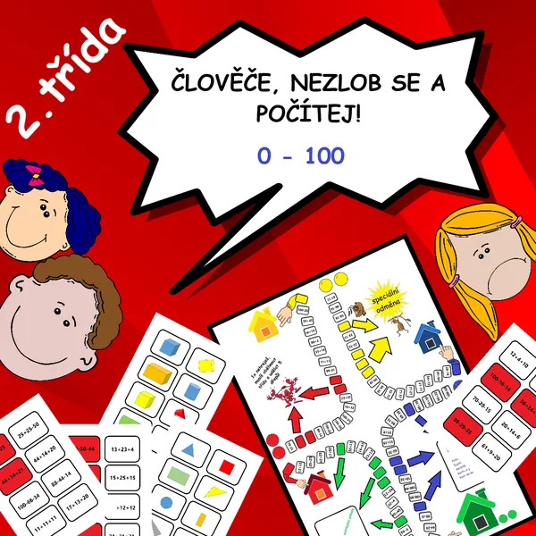 ČLOVĚČE, KDO BUDE PRVNÍ? NUMERACE 0 - 100 bez přechodu 10 a základní geom. tvary 1