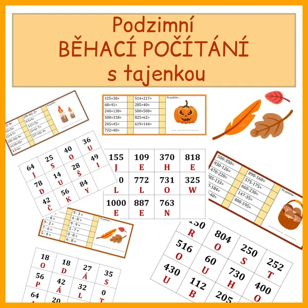 Podzimní běhací počítání s tajenkou 1