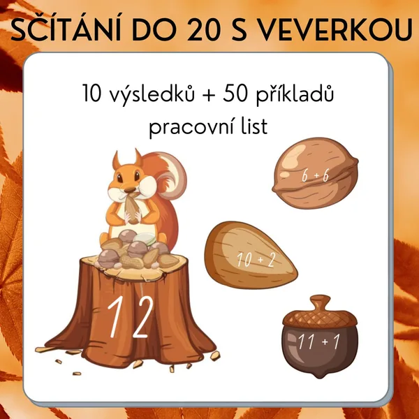 Sčítáme do 20 s veverkou 1