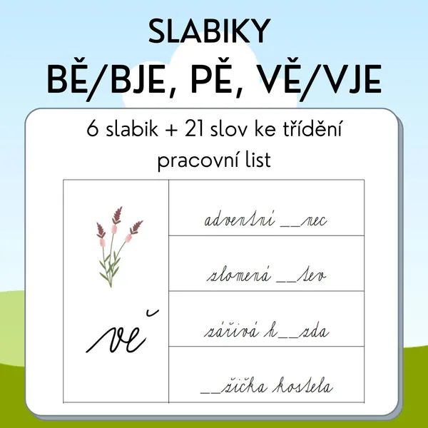 Slabiky bě/bje, pě, vě/vje 1