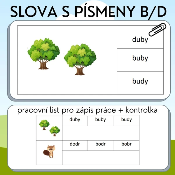 Slova s písmeny b/d 1