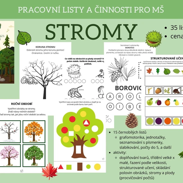 STROMY - pracovní listy a činnosti 1