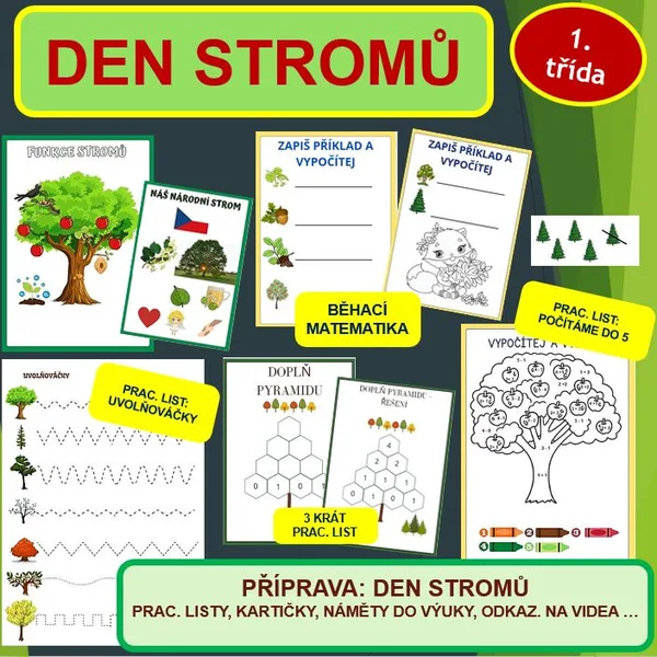 DEN STROMŮ - 1. TŘÍDA (prac. listy, kartičky, náměty do výuky ...) 1
