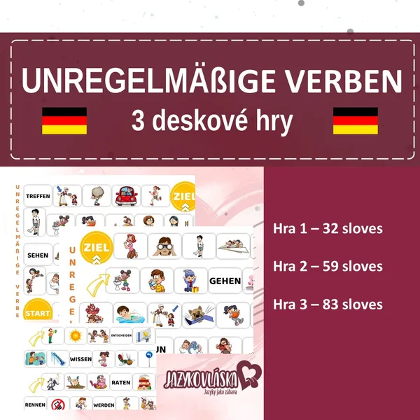 Unregelmäßige Verben 3 deskové hry 1