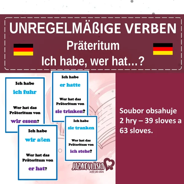 Unregelmäßige Verben Präteritum Ich habe, wer hat? 1