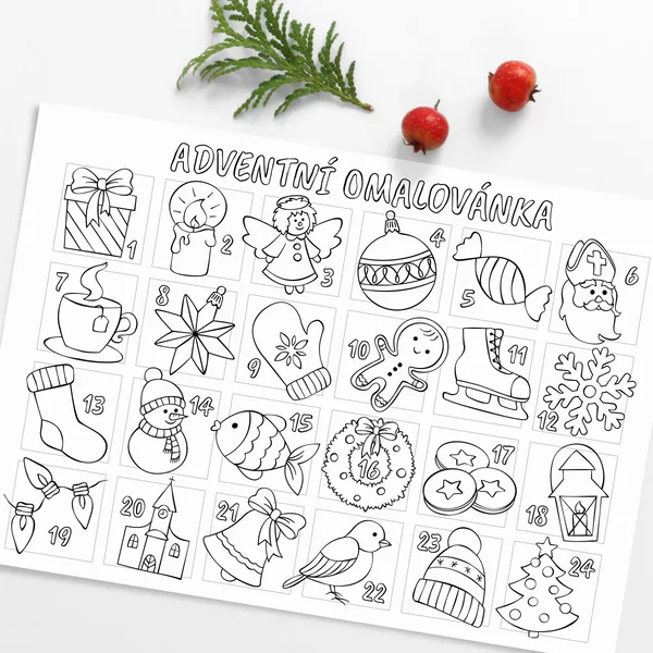 Omalovánkový adventní kalendář 1