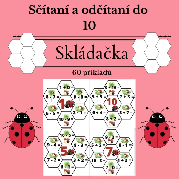 Berušky - sčítání a odčítání 0-10 1