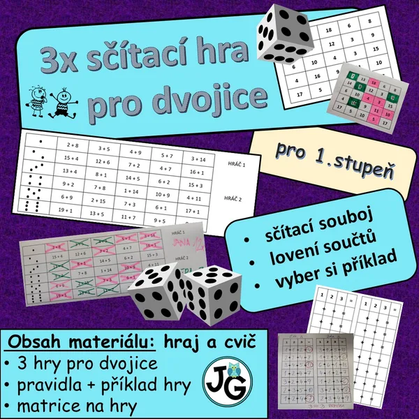 3x sčítací hra pro dvojice 1