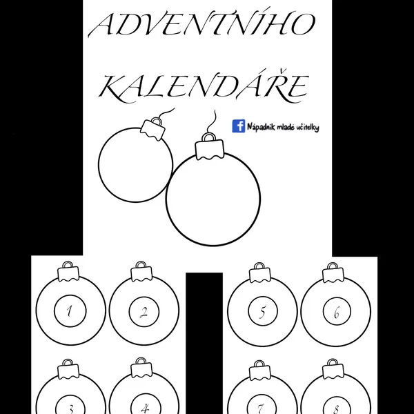 Baňky s čísly k tvorbě adventního kalendáře   1
