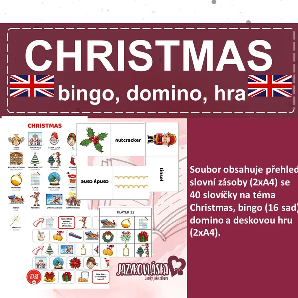 Christmas bingo, domino, hra 1
