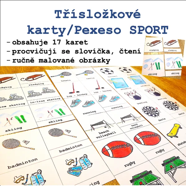 Třísložkové karty/Pexeso - SPORT 1