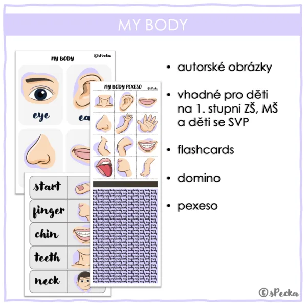 My body - flashcards, pexeso, domino 1