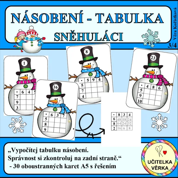NÁSOBENÍ – TABULKA – SNĚHULÁCI 1