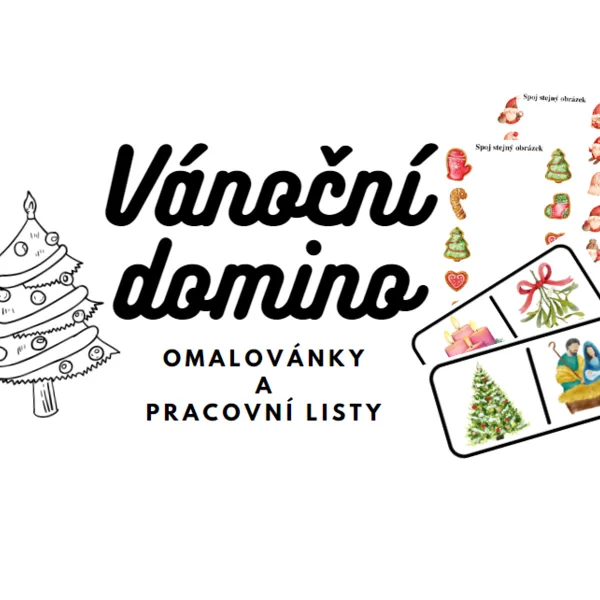 Vánoční domino + pracovní listy a omalovánky 1