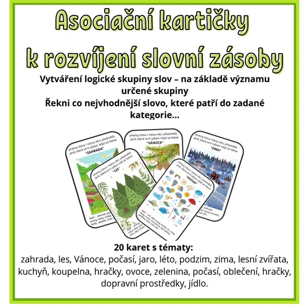 Asociační kartičky k rozvíjení slovní zásoby  1