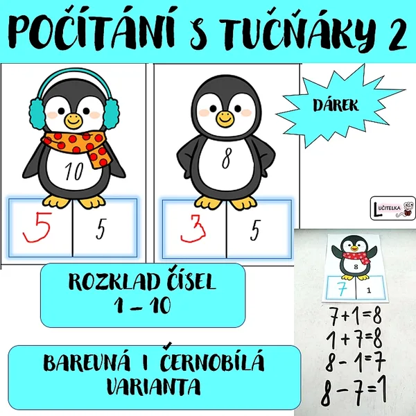 Tučňáci - rozklad čísel do 10  1
