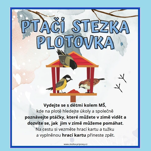 PTAČÍ plotová hra (zimní stezka) s úkoly 1