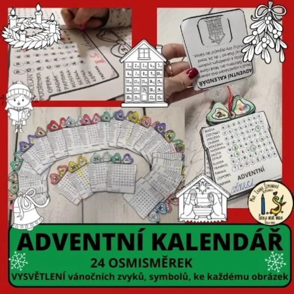 Adventní kalendář - osmisměrky+vysvětlení zvyků, symbolů 1