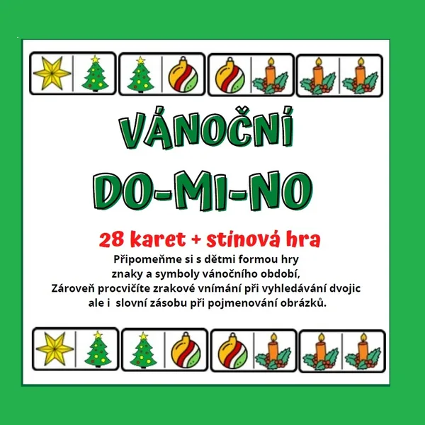 Didaktická hra VÁNOČNÍ DOMINO (symboly) 1
