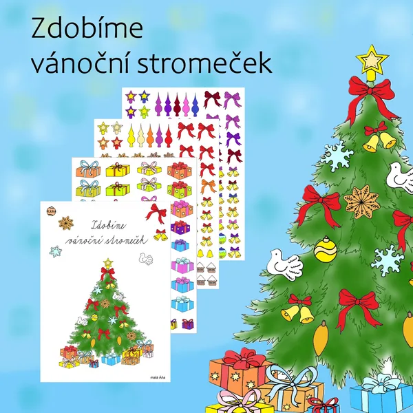 ZDOBÍME VÁNOČNÍ STROMEČEK + OMALOVÁNKY 1