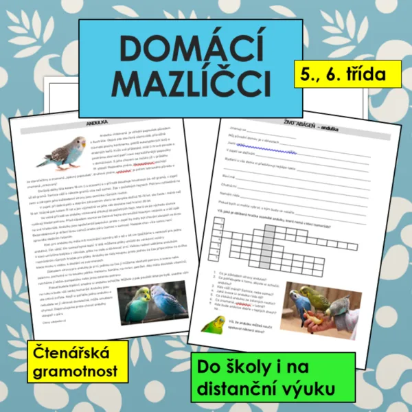 Domácí mazlíčci - 11 textů s úkoly, prezentace 1