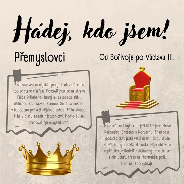 Hádej, kdo jsem! - Přemyslovci 1