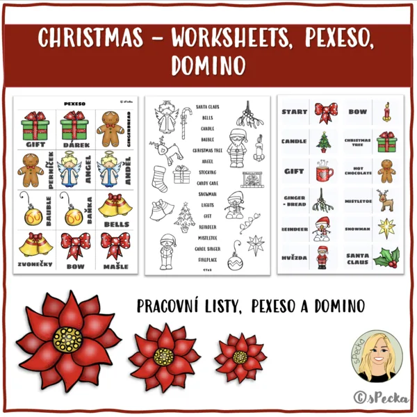Christmas worksheets, domino, pexeso 1