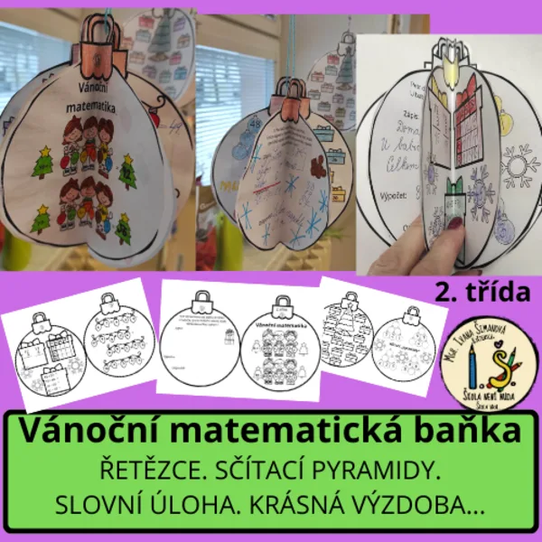 Vánoční matematická baňka 2. třída 1