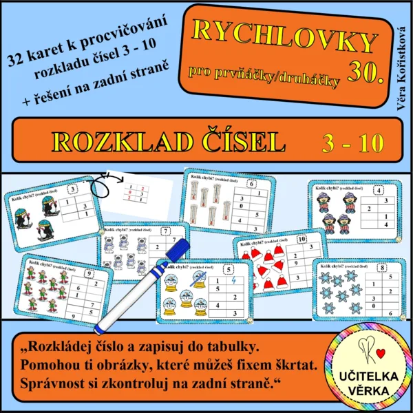 RYCHLOVKY 30 – ROZKLAD ČÍSEL 3 – 10 1