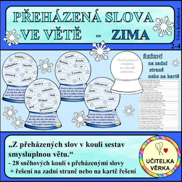  PŘEHÁZENÁ SLOVA VE VĚTĚ – ZIMA 1