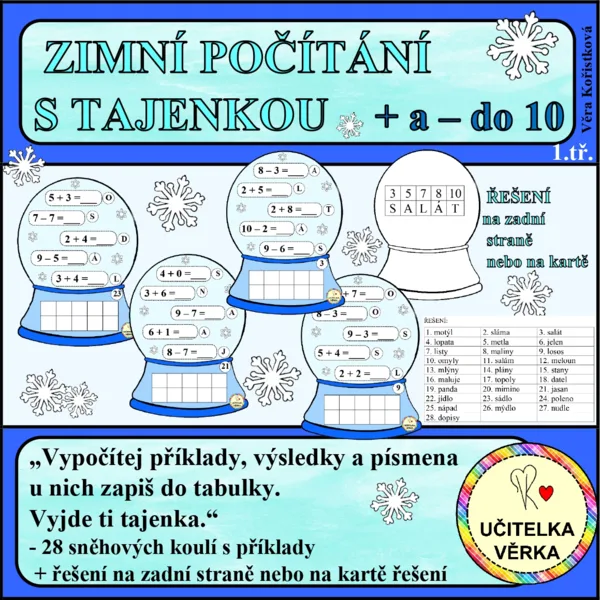 ZIMNÍ POČÍTÁNÍ S TAJENKOU + a – do 10 1