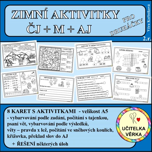 ZIMNÍ AKTIVITKY – ČJ + M + AJ pro druháčky 1