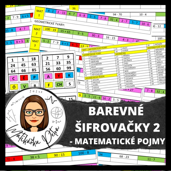 BAREVNÉ ŠIFROVAČKY Z MATEMATIKY - MATEMATICKÉ POJMY 1