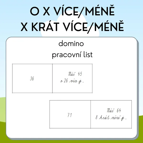 O x více/méně, x krát více/méně 1