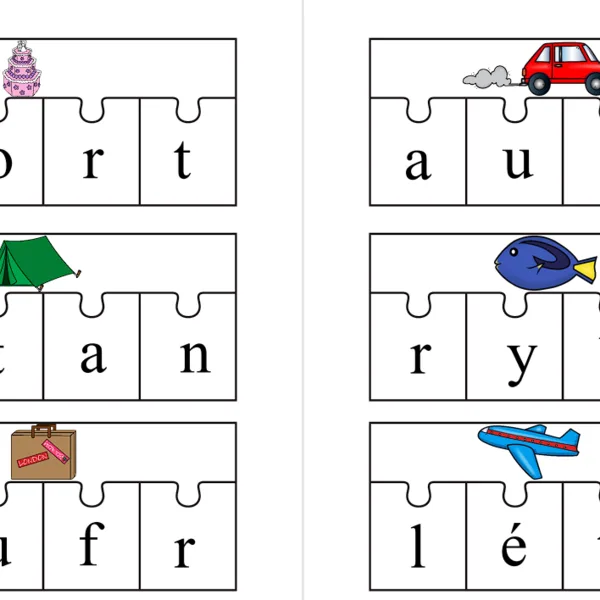 Puzzle - čtení čtyřpísmenných slov 1