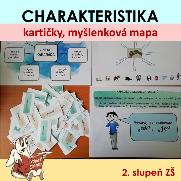 Charakteristika - kartičky, myšlenková mapa 1