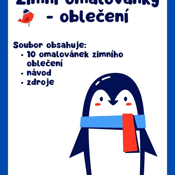 Zimní oblečení - omalovánky 1