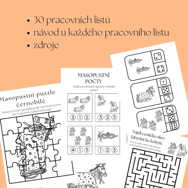 Masopust - pracovní listy 1