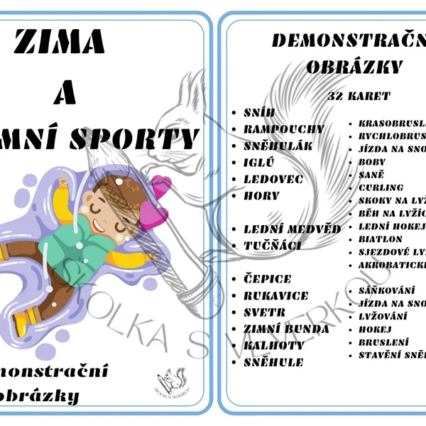 Zima, zimní sporty - demonstrační obrázky 1