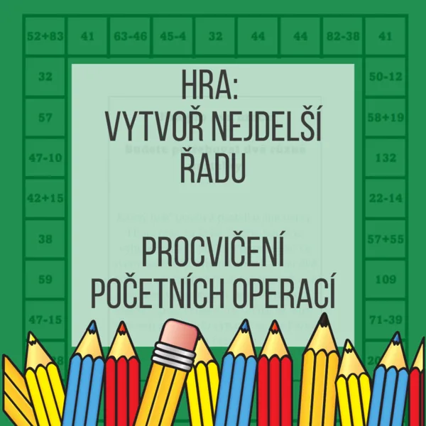 Vybarvi nejdelší řadu - procvičení matematických operací hrou 1