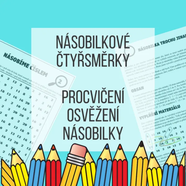 Násobilkové čtyřsměrky - procvičení násobilky 2 až 9 1