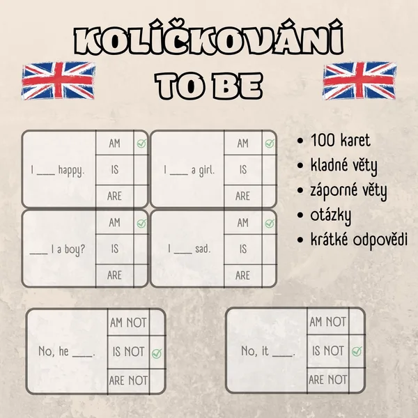 Kolíčkování - sloveso to be 1