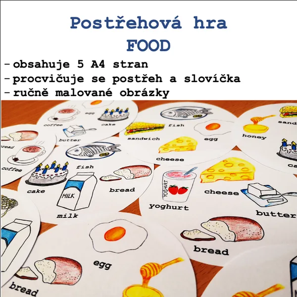Postřehová hra FOOD - 4 na kartě 1